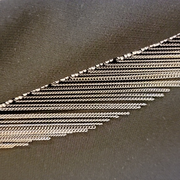 Black Blazer with Silver Chain Detailing - Picture 3 of 5